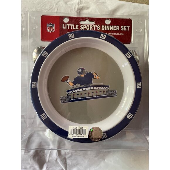 NFL New York Giants Little Sports 3-Piece Dinner Set For Kids - Picture 2 of 11
